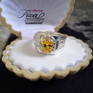 cincin lelaki permata kuning silver 925, cincin lelaki perak 925 batu kuning, silver 925 men ring in