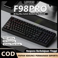 LEYCUS 98 Key Gaming Keyboard RGB Tri-Mode Mechanical Keyboard With LED Backlight IP98 Waterproof