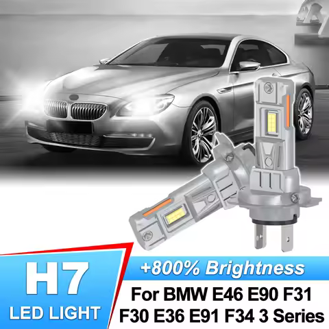 For BMW E46 E90 F31 F30 E36 E91 F34 3 Series LED Headlight H7 Car Headlamp Canbus 6000K White CSP Ch