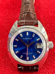 CITIZEN COSMO STAR DATE 17 JEWELS ระบบไขลาน ตัวเรือนสแตนเลส นาฬิกาผู้หญิง มือสองของแท้