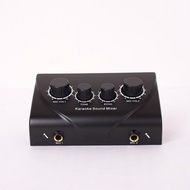 3Tech mall Portable Mini Digital Audio Sound Mixer Dual Mic Inputs Mixer System Stereo Amplifier For Microphone Karaoke Ok Family KTV