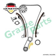 (12pc) Münster Timing Chain Kit Set for Toyota Alphard Vellfire ANH10 ANH20 1AZ-FE 2AZ-FE (With Oil 