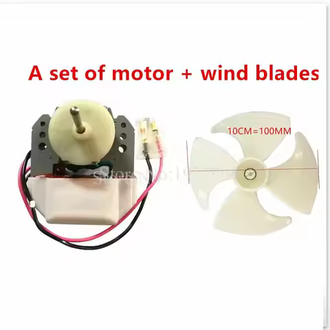 new for refrigerator fan Motor 220V 6.5W YZF-1-6.5-R cooling fan motor A set of motor + wind blades 