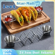 3 Slot Wave Shape Taco Holder With Sauce Cup Holder Pizza Taco Taco Stand For Kitchen Restaurant