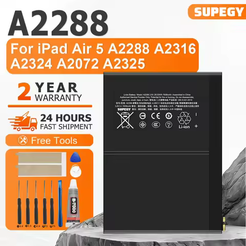 SUPEGY 100% New Battery A2288 7606mah For ipad Air 5/A2288/A2316 /A2324/A2072/A2325 Atteries + Free 