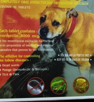E8000 Heart Worm/Mange/Tick & Flea Control (Dog & Cat )10TABLETS (1BOX)