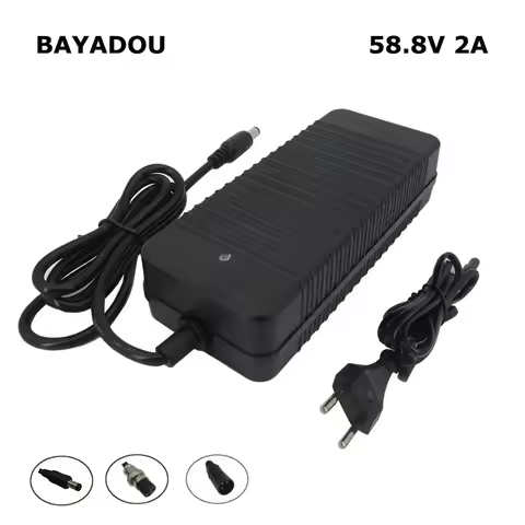 58.8V 2A Lithium Charger For 51.8V 52V 14S Li-ion 10AH 15AH 20AH Battery Chargers Input 100-240V EU 