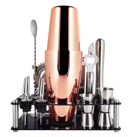 1-14 Pcs/set 600ml 750ml Stainless Steel Cocktail Shaker Mixer Drink Bartender Browser Kit Bars Set 