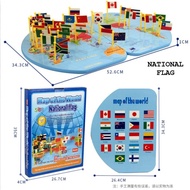 ANGGRAEINI Map Of The World Knowledge Of The World Wooden Flag World Map