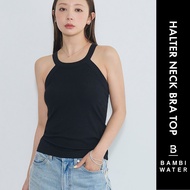 JAPAN PATENTED 24HRS Bra Padded Halter Neck Tank Top ｜Sexy Anti-Sagging Up Fit Sleep BAMBI WATER