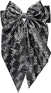 Sorority Shop Delta Phi Epsilon Hair Bow, Large Polyester Greek Letters Hair Bow with Metal Clip, De