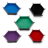 Hex Velvet Cloth Dice Tray Foldable Storage Box Board Game Dice Tray pu Tray Desktop Storage Box