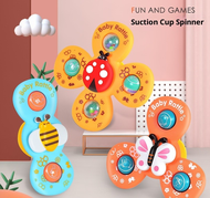 Cross-Border Baby Suction Cup Spinner Baby Cartoon Fidget Spinner Teething Toy Bathroom Bath Flower 