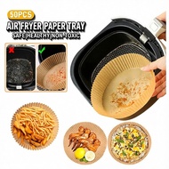 50pcs Air Fryer Paper Liner Bulat Disposable Non Stick Kertas Air Fryer Oil Proof Waterproof