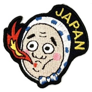 日本Q版 火男面具 地標熨燙刺繡布章 貼布 布標 燙貼 徽章 肩章