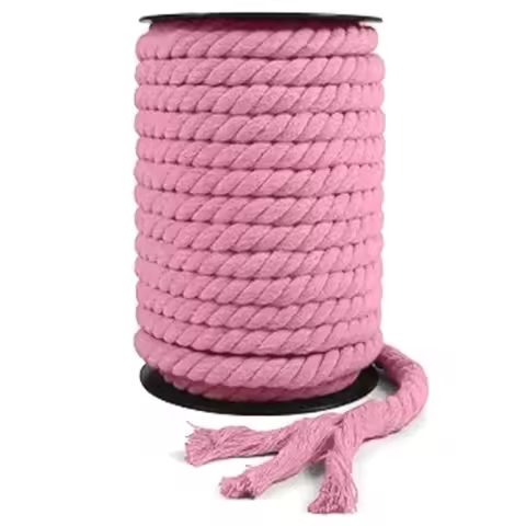 4/5/10M Pink Macrame Cotton Cords 5-20mm Sewing Bag 3 Shares Twisted Cord Knapsack Clothes Braided R