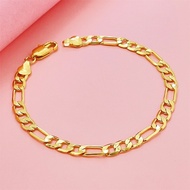 24k Gold Plated Bracelet 4MM6MM8MM10MM12MM Three to One Bracelet Ready Stock Men Women Same Style Co