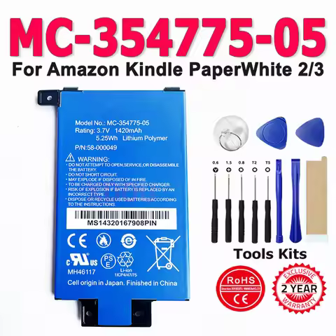 1Pcs MC-354775-05 58-000049 Battery For Amazon Kindle PaperWhite 2/3 KPW3 KPW2 Battery DP75SDI S13 +
