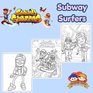 Combo of 50/25 sheets of coloring pages, coloring pages for children with the game Subway Surfers on