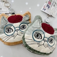 Japan Japan kusuguru Embroidered Cat Card Holder Card Holder Card Holder ID Bag Coin Purse Bus Card 