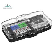 Car Audio Fuse Holder 4 Way 12V for Automotive Systems Distribution Box 0/4 Gauge with Ground