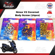 Nmax V2 Coverset Body Screw coverset fairing screw (14pcs) titanium screw /Gold/Silver Made In Thail