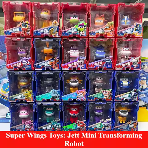 Auldey Original Super Wings Toys: Jett Mini Transforming Robot, Dizzy, Paul, Jerome, Donnie | Kids T