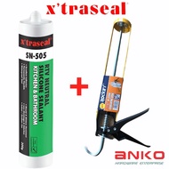 XTRASEAL SN-505 KITCHEN & BATHROOM SEALANT WITH SILICONE CAULKING GUN ( CLEAR | WHITE )