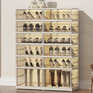 Shoe Cabinet, Folding Utility Boots 9104T-1-5G Transparent 3-Sided, Horizontal Opening Door Contains 24 For High Boots