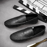 Four-Season Mens Lazy Bean รองเท้าสไตล์อังกฤษรองเท้าหนังลําลองสบาย Breathable Soft PU พื้นรองเท้าแฟช