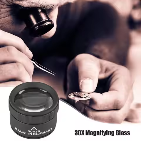 30X Magnifying Glass K9 Optical Lens Monocle Magnifier for Coin Stamps Loupe Reading Magnifying Glas