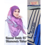 TUDUNG BORONG BAWAL BATIK BATU TABUR VIRAL PREMIUM COTTON BIDANG 45