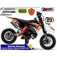 Gazgas 50cc / Ktm 50cc / SSR 50cc Full Body Trail Striping Sticker Decal, Request free