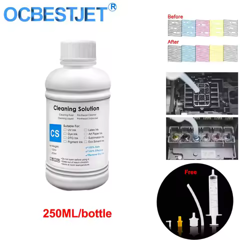 250ML Cleaning Liquid Kit For Epson HP Canon Brother Inkjet Printer Cleaning Solution For Dye Pigmen
