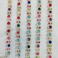 1 METER Small Sequins READY TO USE for Neck & Waist 1 cm Wide