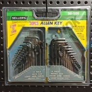 Sellery L Key Set 30 Pcs Allen Key 58-559 Inch - Milli 0.7 - 10 mm Quality