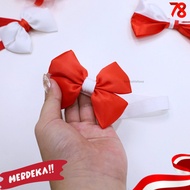 Bandana Merah Putih Bayi - Anak Perempuan / Bando HUT RI Agustusan Merdeka 17 1945  Agustus Aksesoris Kemerdekaan Kiosbalitafawa