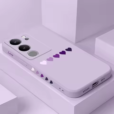 Gradient Heart Phone Case For VIVO V50 V40 V30 V29 V29E V27 V27E V25 V25E V23 V23E V21 V20 Y20 Y12 Y