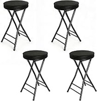 Gluck Plants Folding Stool,24 Inch Foldable Portable Collapsible Height Bar Stool Chair,4PCS Adult T