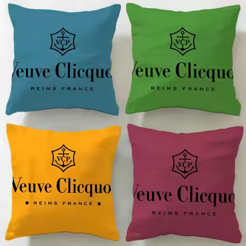 classic beverage brand Veuve Clicquot Cushion Cover Soft & Easy-Wash Pillow Case – Versatile for Cou