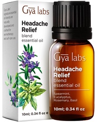 Gya Labs Headache Essential Oil Blend for Diffuser - Headache Essential Oil Set for Aromatherapy Massage &amp; DIY - Natural Ingredients of Spearmint Oil Rosemary Oil &amp; Eucalyptus Oil (10ml)