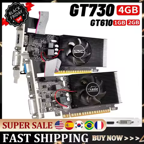 GT730 4GB DDR3 128Bit Graphics Card with HDMI-Compatible VGA DVI Port Gaming Graphics Card PCI-E2.0 