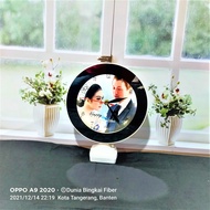 Cermin LED 3D Aesthetic Kaca Cermin Ajaib Lampu Cermin Mirror Meja Custom Foto Frame Kado Ulang Tahu