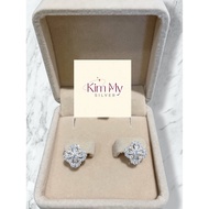 950 Italian platinum silver earrings with high quality CZ stones