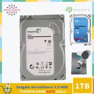 Seagate SV35.6 HDD ST1000VX000 1TB 7200 RPM 64MB Cache SATA 6.0Gb/s 3.5" Surveillance Hard Drive Bar