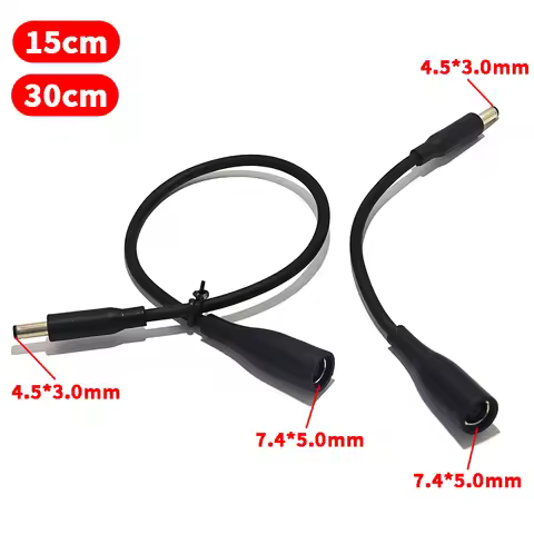 For Dell Laptop DC Power Charge Converter Adapter Cable Cord large 7.4x5.0MM female to 4.5x3.0mm mal