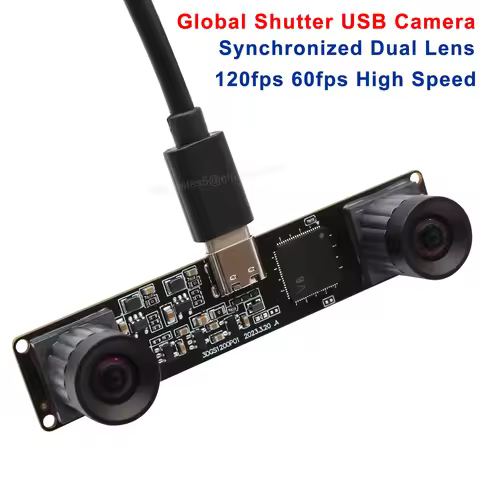Global Shutter Synchronization Dual USB Camera Module 4MP 3200X1200 High Frame Rate 60fps 120fps 3D 