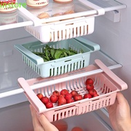 INSTORE Freezer Crisper Box, Save Space Retractable Drawer Storage Rack, Multi-function Keep Fresh Pull-out Anti-collision Refrigerator Storage Basket Kitchen