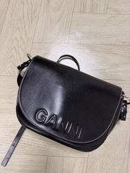 GANNI Banner Saddle cross-body/shoulder bag in black