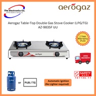 Aerogaz Table-Top Double Gas Stove Cooker (LPG/TG) AZ-983SF UU